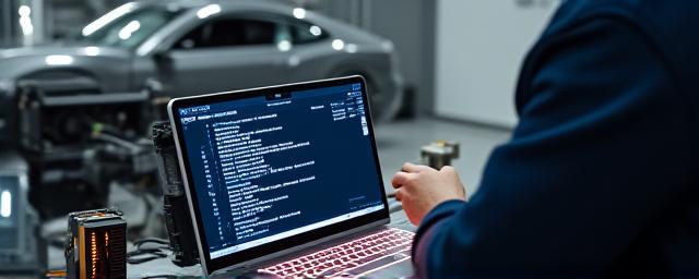 Técnico remapeando una ECU de vehículo con equipo especializado